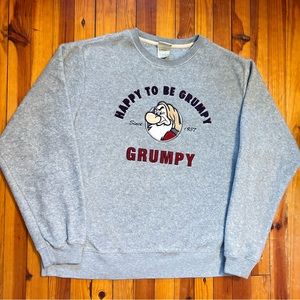 Vintage Disney Grumpy Crewneck Sweatshirt Embroidered